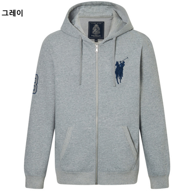 POLOWALK 폴로 남성 후드집업 얇은 융털 점퍼 자켓
