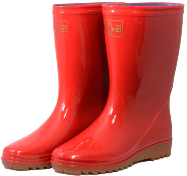 펭귄 고무장화 식당 주방 미끄럼방지 네이비 레드