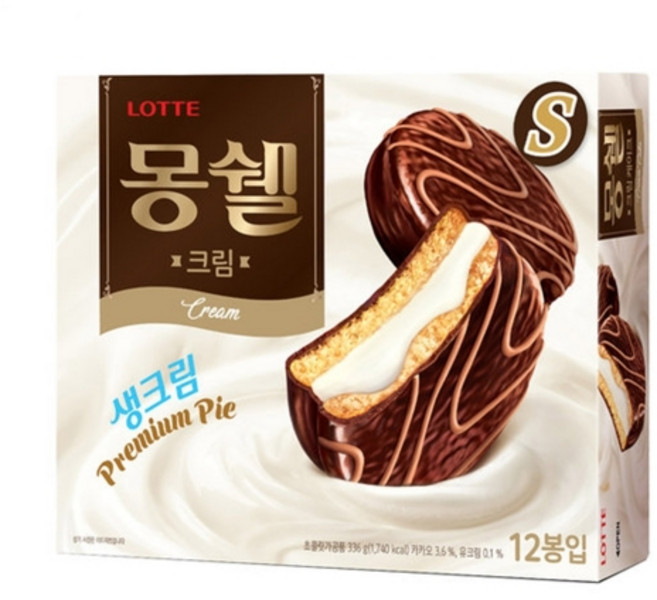 몽쉘 생크림케이크 12개입 408g 8개입 간식, 1개