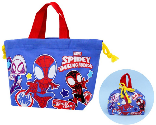 스파이디 도시락 주머니 마블 어린이 피크닉 파우치 런치백, 1개