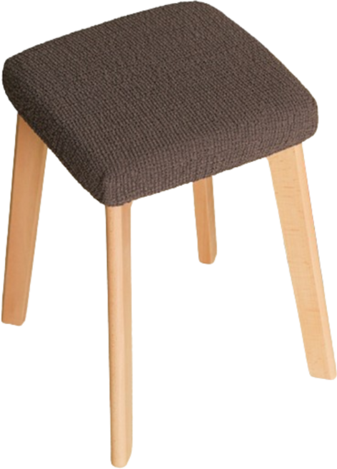 작은 사각형 의자 커버, 커피색, 1개