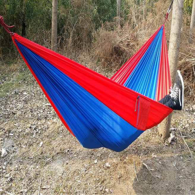 복나이트 해먹 야외 해먹 그네 캠핑해먹 가정용해먹 해먹거치대 모기장 그물침대, 270*140cm, 로얄 블루와 스칼렛