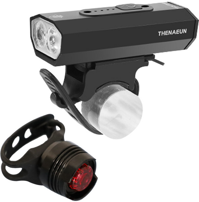 더나은 LED 충전식 자전거라이트 전조등 후미등 세트, 1개