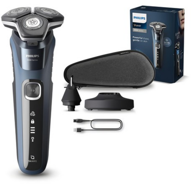 필립스 SkinIQ 5000 시리즈 전기면도기, S5880/33, LIGHT BLUE(블루)