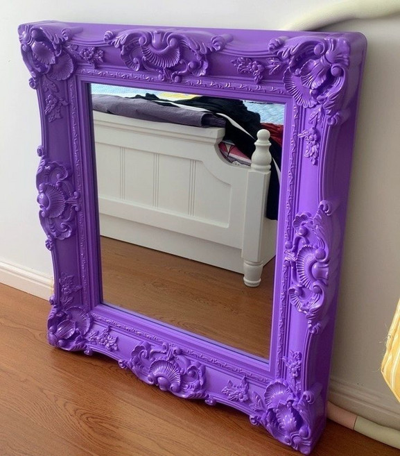엔틱 북유럽 벽걸이 금장 창문 전신 프레임 거울, 보라색, 45x55cm, 퍼플