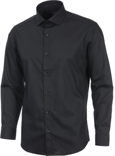 로베르따셔츠 남성용 모달 스판 솔리드 슬림핏 블랙 긴소매 셔츠 RR0-357-9