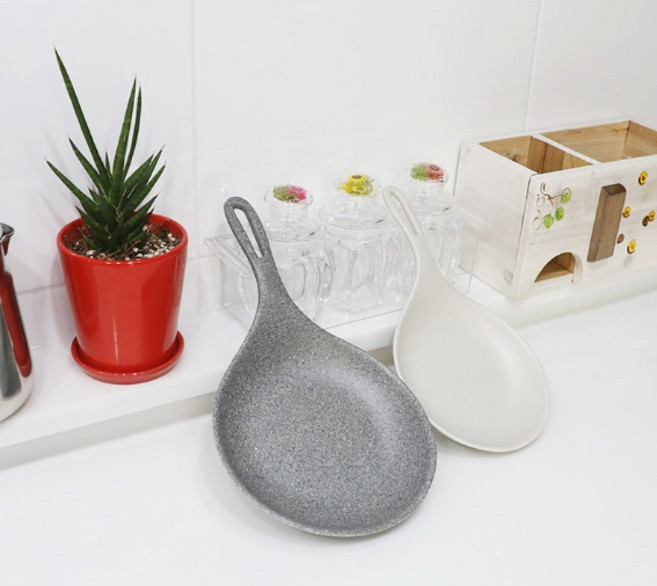 개인 그릇 쿠프팬 플레이팅 팬 접시 사각 원형 손잡이 앞접시, 1개