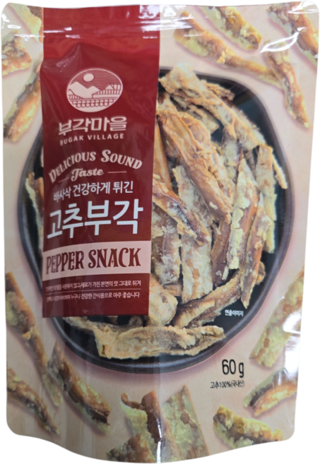 고추부각 60g x 20봉 1상자 부각 튀각 고추 부각마을 쪽빛누리, 20개