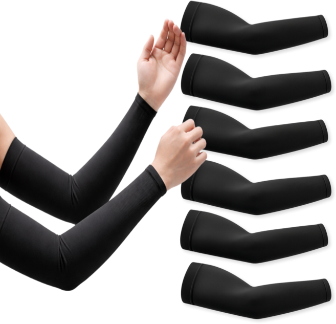 바디스윗 주니어 쿨토시 학생용 스포츠 팔토시 3p, 1세트, 블랙