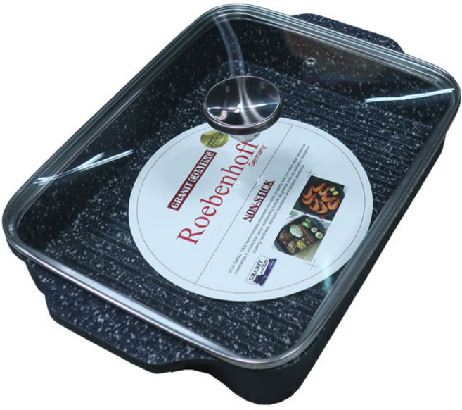 레벤호프 화강암 인덕션그릴팬 캠핑그릴팬 사각 소/대, 대, 1개