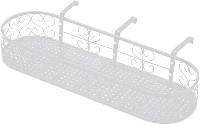 MK 베란다 화분걸이대 고층 창틀용 (라운드 80 X 20cm) 창틀고리 3개형, 1단, 고층 라운드 화이트 80X20 창틀고리 10cm