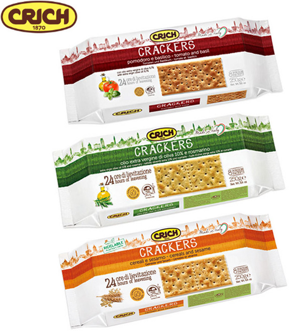 크릭 곡물 참깨 크래커+토마토바질+올리브로즈마리, 3세트, 750g