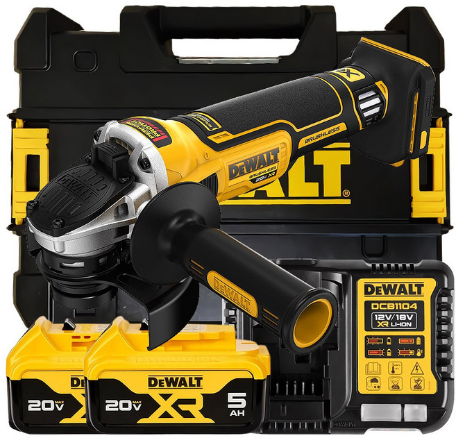 디월트공식대리점 DCG4051P2T 20V 125mm 미니 소형 그라인더 충전식 무선 앵글그라인더 연마 연삭 절단기 세트