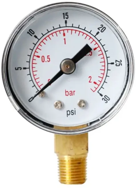 40mm 페이스 압력 게이지 18" BSPT 하단 마운트 153060.100160 200 PSI 및 공기 가스 물 연료 액체용 바., 01 0-0.1Mpa, 04 30psi