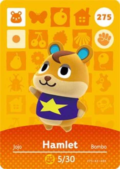 Hamlet - Nintendo Animal Crossing Happy Home Designer Amiibo Card - 275, Hamlet - Nintendo Animal Cross