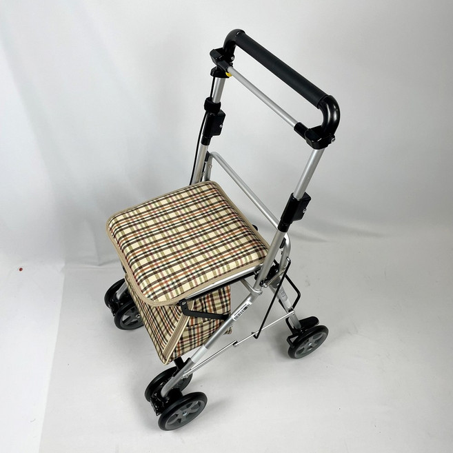 ks120 할머니 노인 보행보조기 의자형워커 삼주실버카 어른 성인용보행기 유모차 복지용구, 1개, 베이지, 노인장기요양등급 구매(본인부담금 6%)