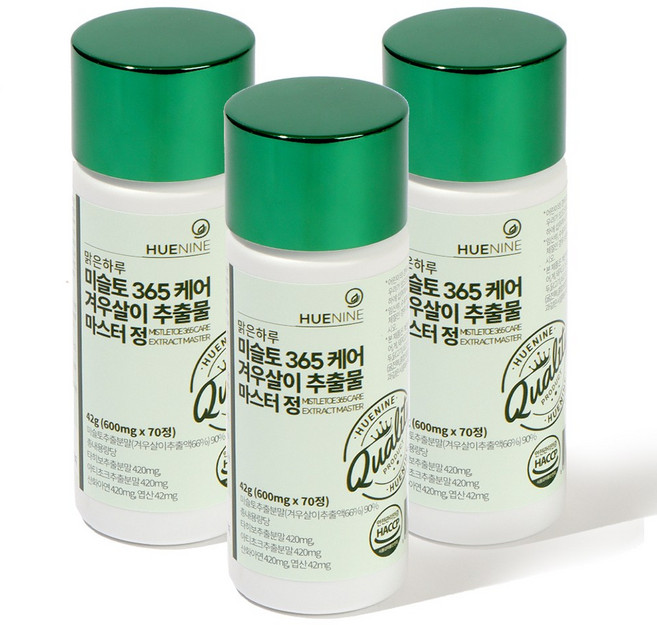 휴나인 미슬토 참나무 겨우살이 추출물 타히보 아티초크 엽산 아연 키토산 365 케어, 70정, 3개