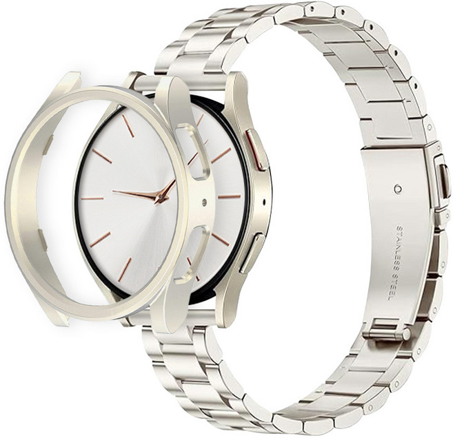 티엑스엘엑스 갤럭시워치 슬림 메탈 스트랩 케이스 세트, 스타라이트, 1개