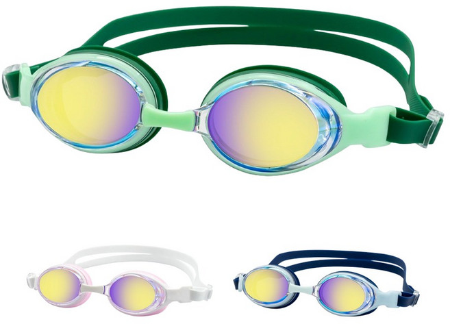 알앤엘 아동용 파스텔 미러 수경, 민트그린, 1개