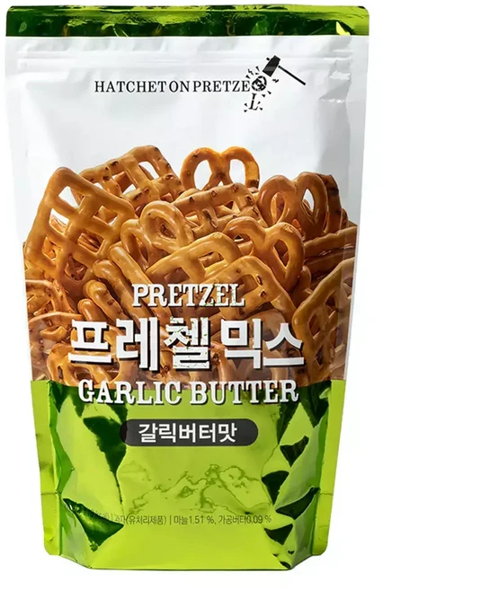 헤치트온프레첼 믹스 갈릭버터맛 800g 간식 생일파티 만들기 선물 학원, 1개