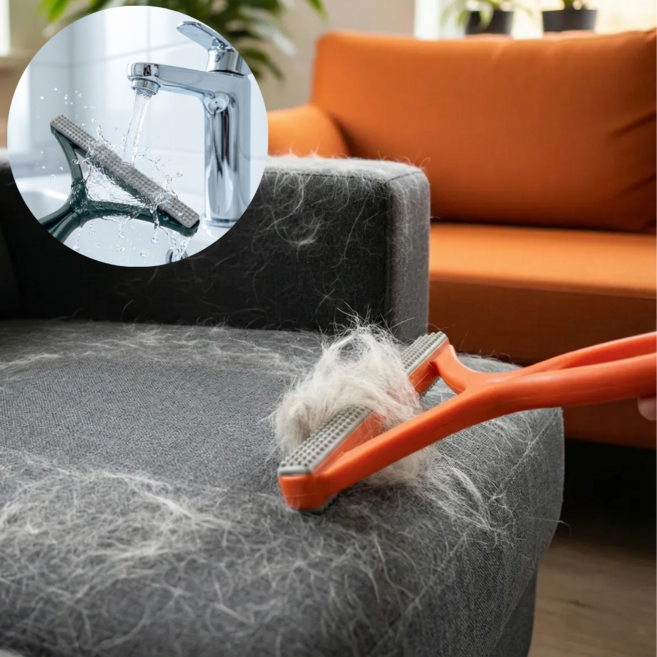 지티시재팬 수동 보풀제거기 반려동물 강아지 고양이 세탁소용 먼지제거 브러쉬, 1개, 오렌지