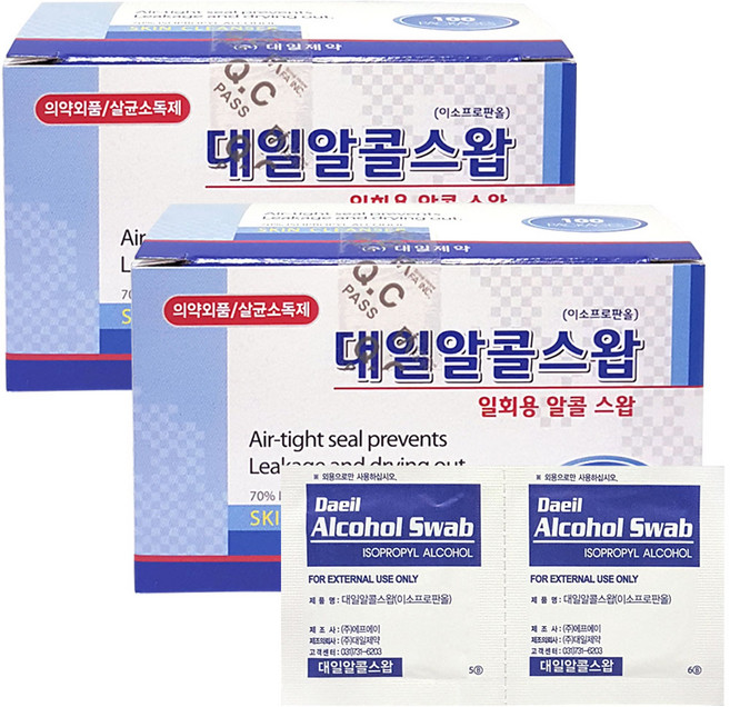 대일제약 대일알콜스왑, 2개, 100매입