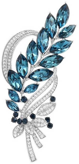 에르모사제이 B006 블루 포인트 큐빅 나뭇잎 브로치