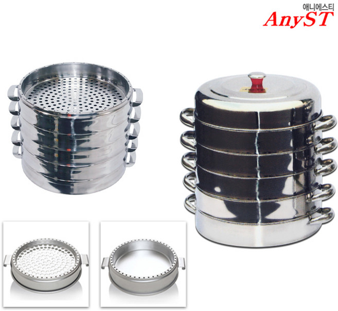 스텐 만두채반 스텐물솥 스텐찜기 만두판 장보고주방, 1개, 24.5cm, 만두뚜껑, 높은 소소