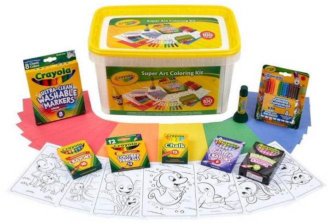 Crayola 얼티밋 크레용 컬렉션 세트 다양한 색상 152개 3세 이상, Super Art Coloring Kit