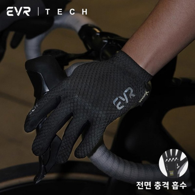 EVR 사이클링 장갑 통기성 충격 흡수 미끄럼 방지 산악 도로 자전거 장갑 남녀 가을 겨울 스포츠 라이딩, [02] 엑스라지, [01] 화이트 - 업그레이드된 풀 렝스 쿠셔닝