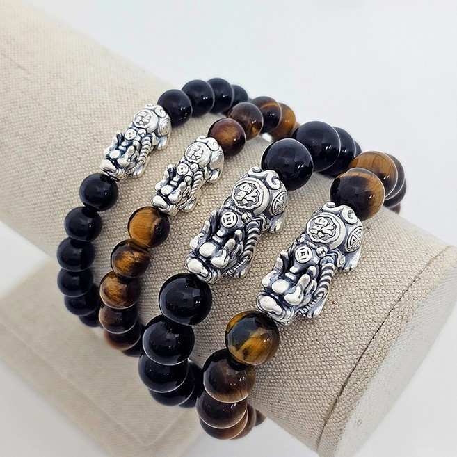 스타일돈나 재물운 비휴 순은 99.9 호안석 오닉스 행운 성공운 염주 소원성취 팔찌