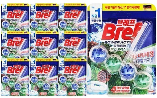 헨켈 브레프 변기 세정제 파워액티브 파인 x 10개