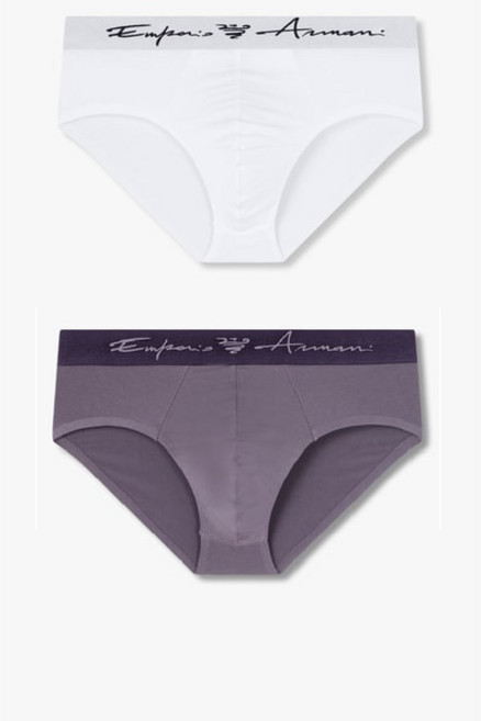 매장정품 EMPORIO ARMANI UNDERWEAR 엠포리오 아르마니 언더웨어 남성 커시드 로고 밴딩 브리프 2종SET(0815111012 0815111013) 1710323