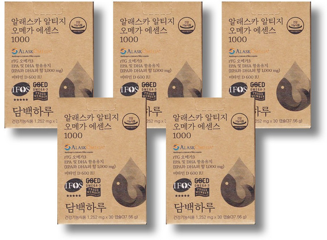 담백하루 알래스카 알티지 오메가 에센스 1000, 5개, 30정