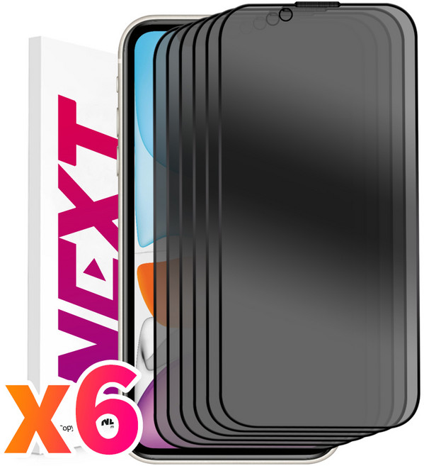 NEXTMOBILE 3+3 아이폰11 프로 프로맥스 터치감 좋은 사생활 보호 풀커버 강화유리 액정 보호 필름, 6개