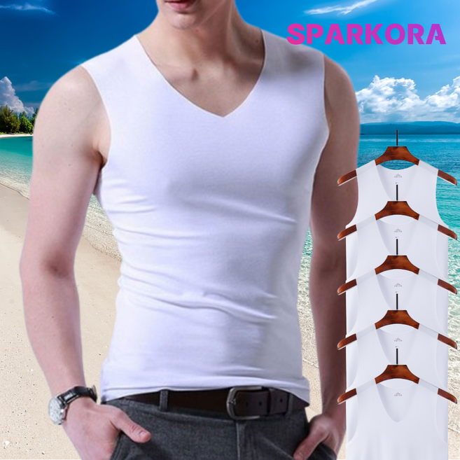 스파코라 남성 무봉제 아이스 심리스 쿨 나시 5매