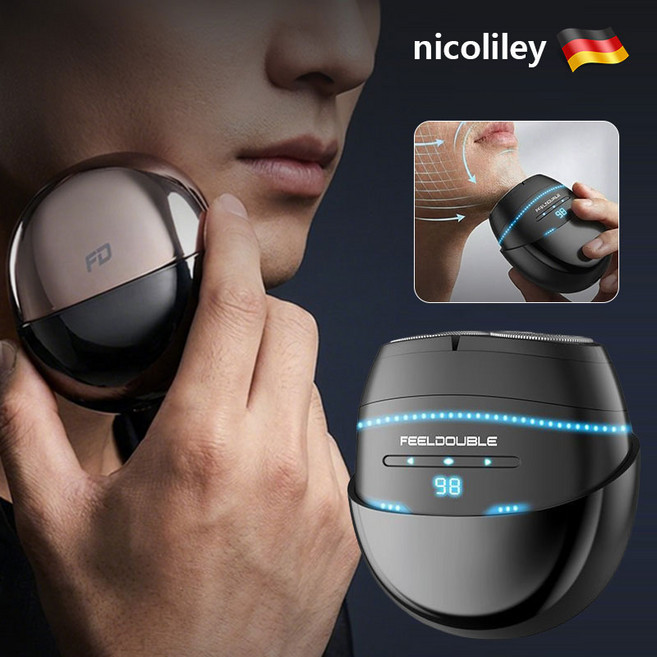 nicoliley 휴대용 전기면도기 남자 여행용 방수 미니 면도기 자석분리형 남자친구 선물, 딥그레이, 명절 선물 세트
