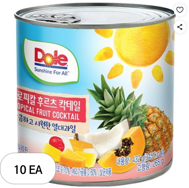 돌 후르츠 칵테일 원터치, 432g, 10개