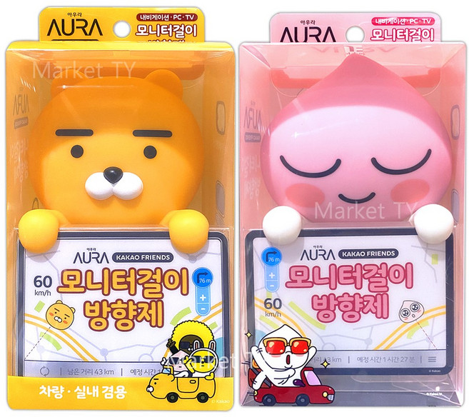 아우라 카카오프렌즈모니터걸이 방향제 어피치+라이언, 1개