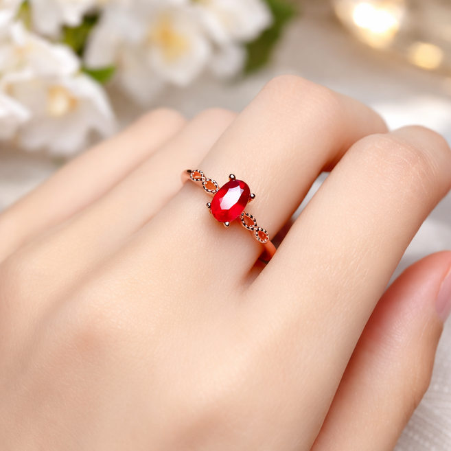 루비반지 오픈링 조절가능 큐빅 검지반지 레이어드 패션반지 SP024