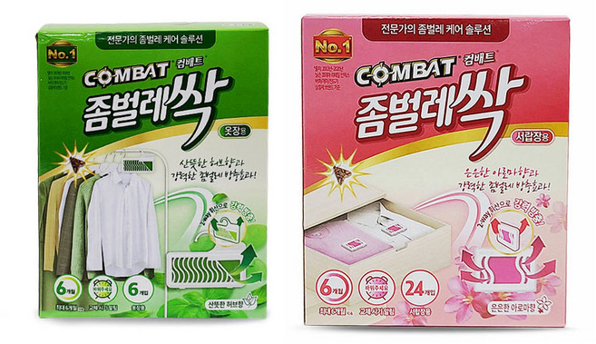컴배트 좀벌레싹 허브 옷장 6개입 + 아로마 서랍장 24개입, 1세트