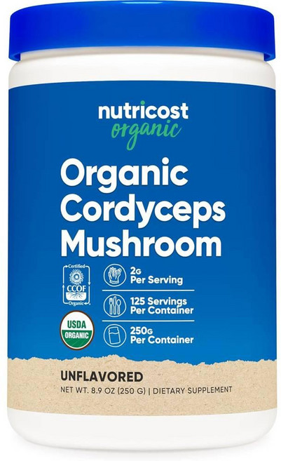 뉴트리코스트 동충하초 버섯 머쉬룸 파우더 Nutricost Cordyceps Mushroom, 1개, 250g