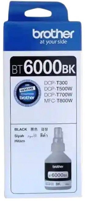 Brother 黑色墨水匣 (適用T300/T500W/T700/T800), BT6000黑色 原廠盒裝墨水匣, 1個