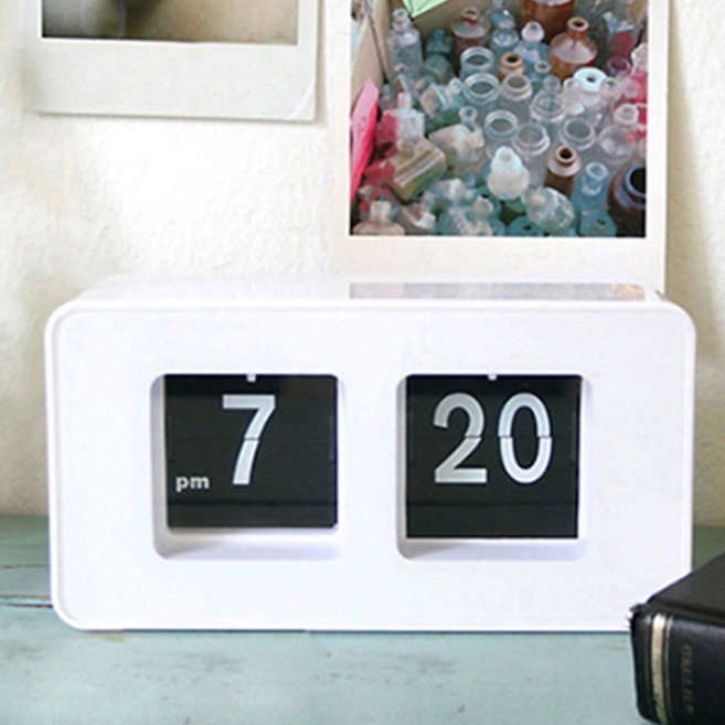 인테리어 플립 시계 카페 벽걸이 시계 큰 숫자 아날로그 작업실 미술관, 블랙