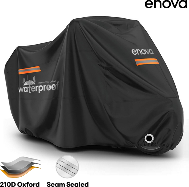 에노바 오토바이 방수 커버 프리미엄 210D 옥스포드 자전거, 블랙
