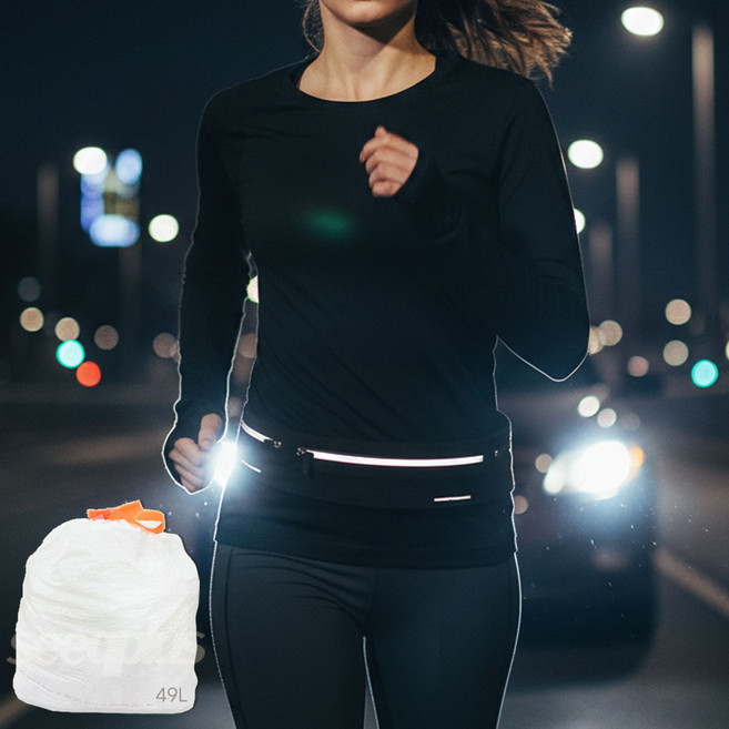 스케쳐스 프리미엄 초경량 러닝힙색 슬림핏 벨크로 러닝벨트 생활방수 야광, 1세트, 블랙