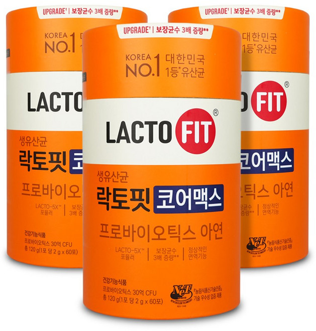 락토핏 종근당건강 생유산균 코어맥스, 120g, 3개