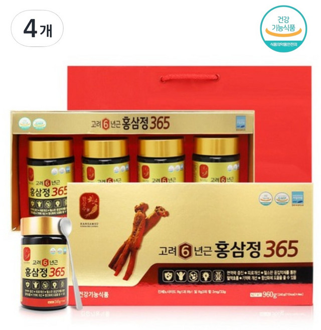 한삼수 홍삼정365 4p (신형) 선물세트, 240g, 16개