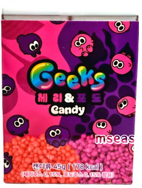 긱스 체리맛 포도맛 짝궁캔디, 45g, 4개