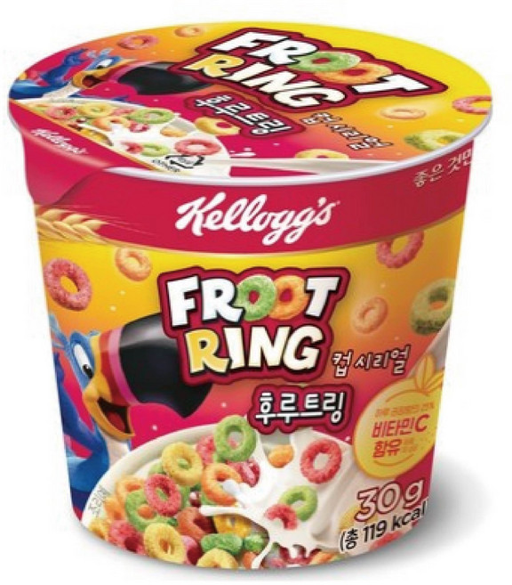 켈로그 후르트링 컵 시리얼, 30g, 12개